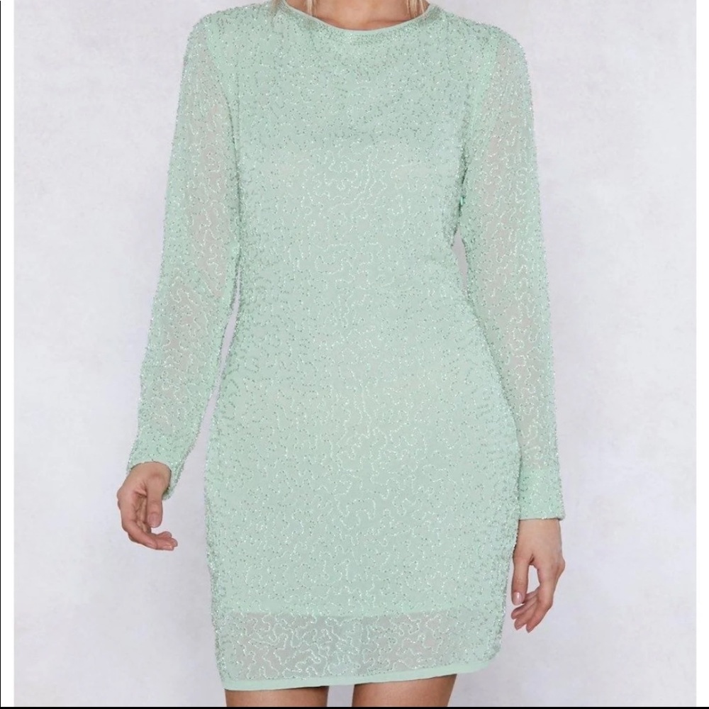 Nasty Gal Low back Beaded Dress